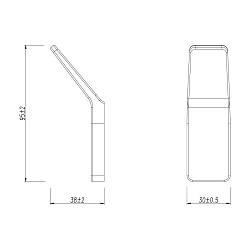 Крючок одинарный SMOOTH LINE для полотенец 2 шт., графит