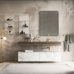 Зеркало LED VLM-3VC600B-2 600х800 c сенсорным выключателем и диммером, антизапотевание, , шт