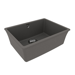 SINARA 540-U Мойка кухонная из кварцгранита цвет: серый шёлк комплектация: крепеж, сливная арматура