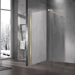 Душевая перегородка Walk-In VSW-1H900CLG, 900*2000, брашированное золото, стекло прозрачное, , шт