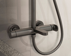 Душевая стойка Rondo VSFS-1R1GM с изливом, вороненая сталь, , шт