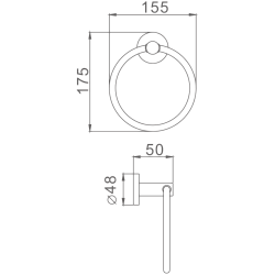 Держатель для полотенец, кольцо, черный HB8704