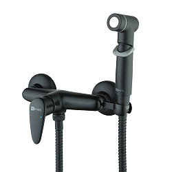 Смеситель настенный с гигиеническим душем, латунь/чёрный LM3318BL