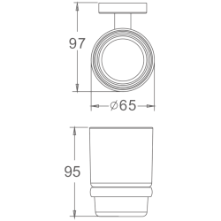 Держатель стакана матовое стекло, хром HB8606