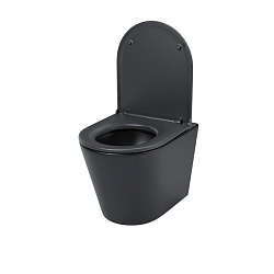 Унитаз подвесной безободковый, чёрный матовый, Calipso, IDDIS, CALR3BMi25