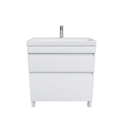Тумба с умывальником напольная с 2 ящиками, белая, 80 см, Zodiac, IDDIS Подходит ум.3508000i28
