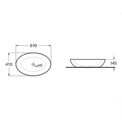 Раковина керамическая Vincea VBS-115, 610*410*145, накладная, цвет белый, , , шт