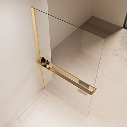 Душевая перегородка Walk-In VSW-1HR120CLG, 1200*2000, брашированное золото, стекло прозрачное, , шт