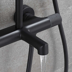 Душевая стойка Desire VSFS-1D1TMB термостатическая с изливом, 25см верх душ, черный, , шт