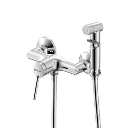 Смеситель настенный с гигиеническим душем, латунь/хром LM3818C