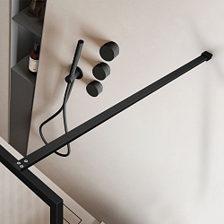 Душевая перегородка Walk-In VSW-1HP700FLB, 700*2000, черный матовый, стекло рифленое, , шт