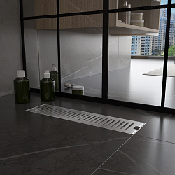 Corpa Nera Grossi/Гросси душевой трап 10х40 с сухим затвором, вертикальный выпуск, нержавеющая сталь