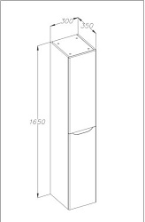 Пенал Opadiris Элеганс 30, цвет белый матовый, левый