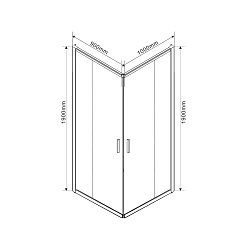 Душевой уголок Garda VSS-1G9010CLGM, 1000*900, вороненая сталь, стекло прозрачное, , шт