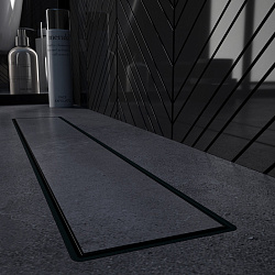 Corpa Nera Salieri/Сальери душевой трап 40 см под плитку с гидрозатвором, черный