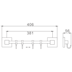 Крючок четверной, хром HB8615-4