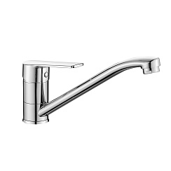 Смеситель для кухни с поворотным изливом, высота излива 12 см, длина 22 см, хром, DR22018