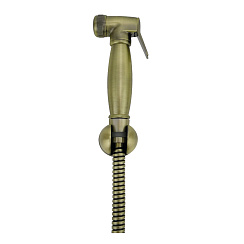 Комплект: лейка гигиенического душа, настенное крепление, шланг 1.2 м, латунь/бронза, блистер