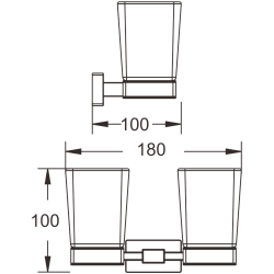 Стакан 2шт (квадрат), черный матовый B90308