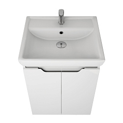 DREJA.eco Тумба Q PLUS (D), 55 см, подвесная/напольная, 2 дверцы, с опорами, бел. глянец (Дрея Q 55)