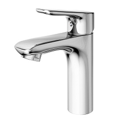 SELENA Смеситель для раковины, монолитный, высота излива 10 см, длина 11 см, латунь/хром