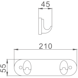 Крючок двойной, хром HB1505-2