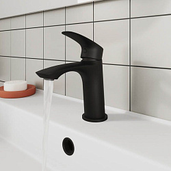 Смеситель для умывальника, черный матовый, Rora, Milardo, RORBL00M01