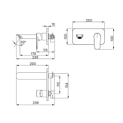 Встраиваемый смеситель для умывальника, Cloud, ID