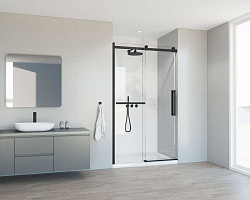 Душевая дверь Como Soft VDS-1CS120CLB, 1200, черный, стекло прозрачное, , шт