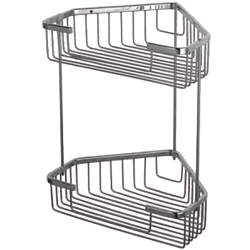 Полка металлическая решетчатая, угловая 2-ярусная HB335-1