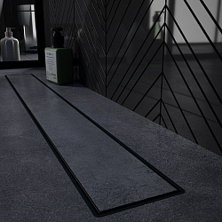 Corpa Nera Salieri/Сальери душевой трап 60 см под плитку с гидрозатвором, черный