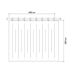 Штора для ванной комнаты  Basic, 230P24Ri11