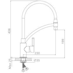 Смеситель для кухни, гибкий излив, латунь, белый/хром HB72505