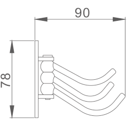 Крючок тройной, хром HB208-3