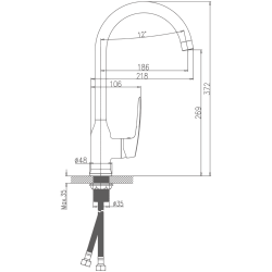 Смеситель для кухни, латунь, хром HB70183