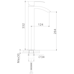 Смеситель для раковины, высокий, нержавеющая сталь HB11815