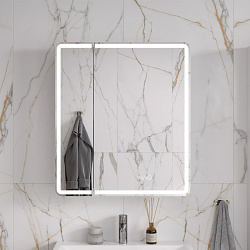 Шкаф зеркальный Nice LED 70 с часами