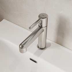 Cмеситель для умывальника, хром матовый, Aiger, IDDIS, AIGBC00i01