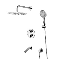 Встраиваемый термост смеситель с верхним душем Ø30 см, 3-х режимной лейкой для душа Ø120 ммLM7822C