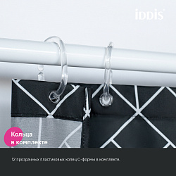 ВЫВОД Штора для ванной, 200x180 см, Полиэстер, IDDIS, BB02P18i11