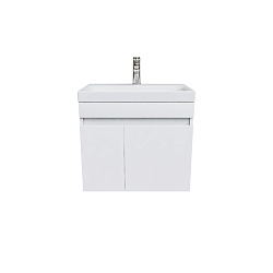 Тумба с умывальником подвесная с дверцами, белая, 60 см, Zodiac, IDDIS Подходит ум.3506000i28