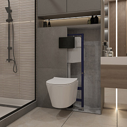 Corpa Nera Bonini/Бонини  клавиша смыва, двойной смыв, черный матовый