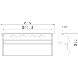 Полка для полотенец, хром HB805