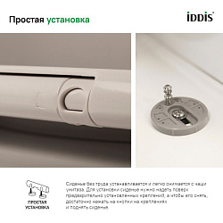 ВЫВОД Сиденье для унитаза дюропласт, Soft Close, система Easy Fix, цвет: белый, мет.  кр. 003DPSEi31