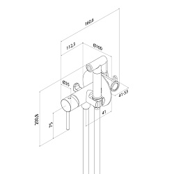 Встраиваемый смеситель с гигиеническим душем, матовый хром, IDDIS, 005BCR0i08