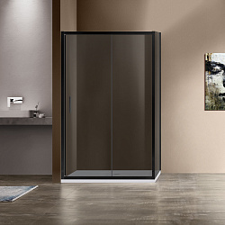 Душевой уголок Garda VSR-1G9012CGB, 1200*900, черный, стекло тонированное, , шт