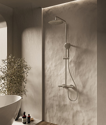 Душевая стойка Desire VSFS-1D1TBN термостатическая с изливом, 25см верх душ, брашированный никель, ,