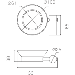 Мыльница стеклянная, черный HB8402-7