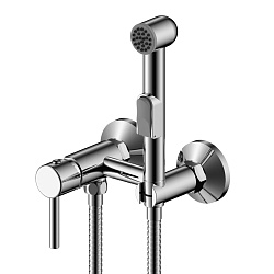 Смеситель с гигиеническим душем, присоединительная группа 10 см, латунь/хром