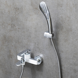 MELANGE Смеситель для ванны с коротким изливом, поворотный переключатель, латунь/хром